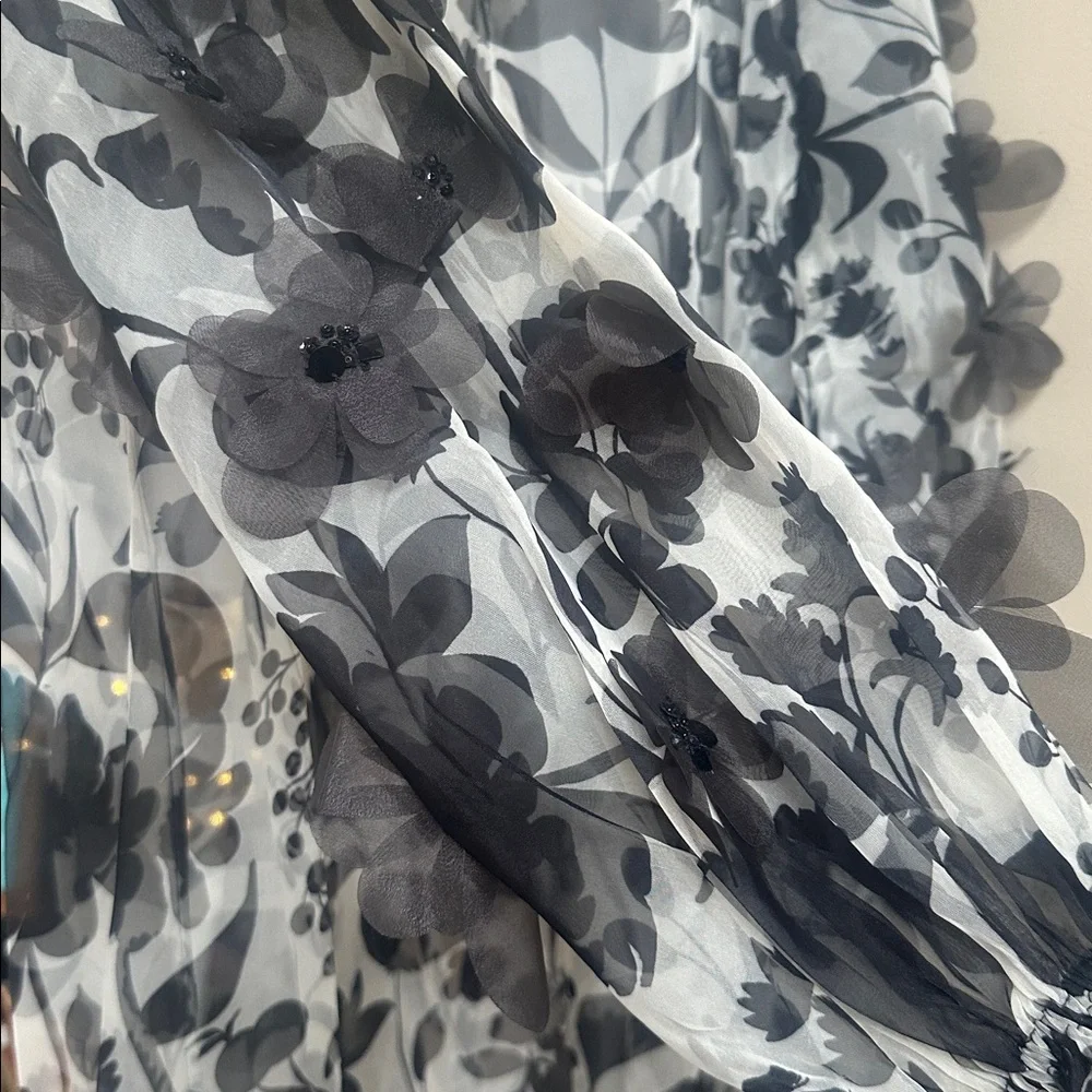 Anthropologie PANKAJ & NIDHI Maxi Cape w/ tie - Picture 4 of 9